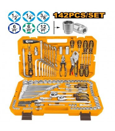 Ingco HKTHP21421 Hand Tools 142-Piece Combination Tools Set