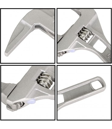 Lightweight Aluminum Alloy 6-68 MM Short Handled Adjustable Wrench