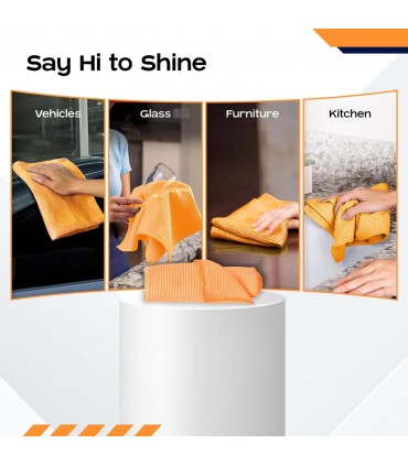 Lint Free High Absorbent Microfiber Cleaning Cloth Orange - 40x40cm