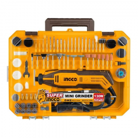 Ingco MG133281 130W Portable Compact 1/8" Corded Mini Die Grinder Kit - 252 Pieces