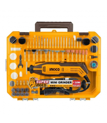 Ingco MG133281 130W Portable Compact 1/8" Corded Mini Die Grinder Kit - 252 Pieces