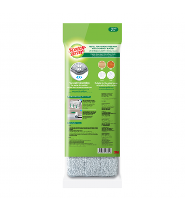 3M Scotch Brite Compact Hands Free Flat Mop Refill - 2 Pack