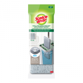 3M Scotch Brite Compact Hands Free Flat Mop Refill - 2 Pack
