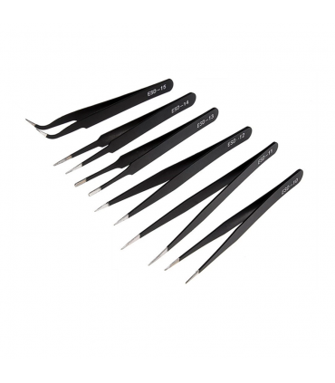 Hardware Specialist Anti Static Tweezers - 6 Pieces