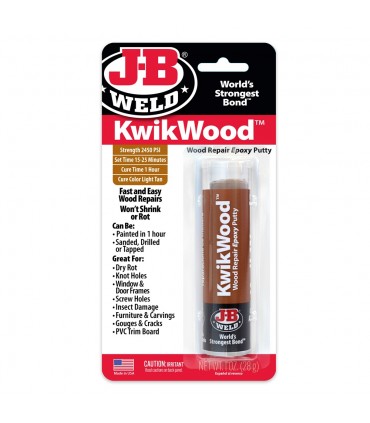 J-B Weld KwikWood Fast and Easy Wood Repair Epoxy Putty - 1 oz