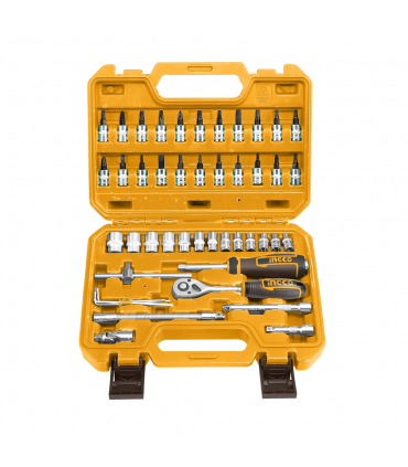 Ingco HKTS14462 1/4 inch Drive 46 Pieces Socket Set