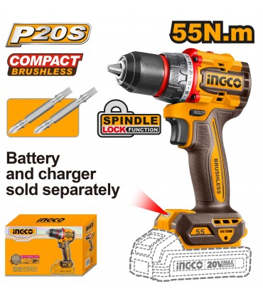 Ingco CDLI205581 20V Powerful Compact Brushless Cordless Drill