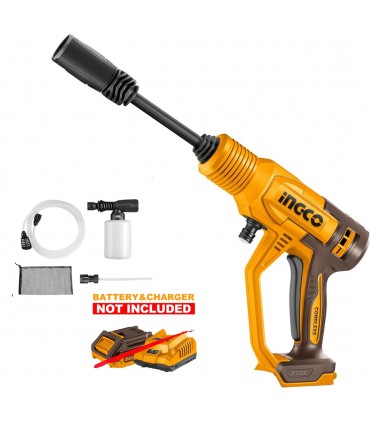 Ingco 20V Auto Stop 2.8L Cordless Pressure Washer - Bare Unit