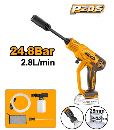 Ingco 20V Auto Stop Portable Cordless Pressure Washer - Bare Unit