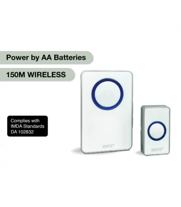 Britz HDB BTO CONDO Wireless Digital Doorbell Door Bell Set