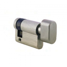 Nelon H45-3NK-SN Thumb-Turn Half Key Cylinder - Satin Nickel