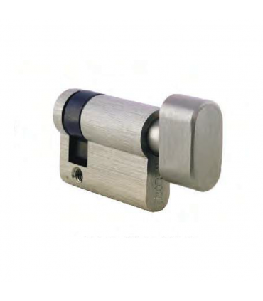 Nelon H45-3NK-SN Thumb-Turn Half Key Cylinder - Satin Nickel