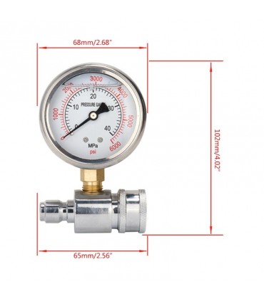 6000 PSI Professional Water Pressure Gauges for Car Washer