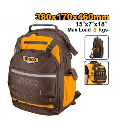 Ingco HBP01028 Max Load 8kg HD Backpack Tool Bag