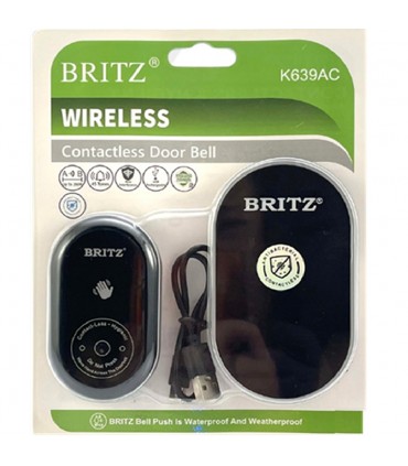Britz K639AC Wireless Contactless Door Bell - Black