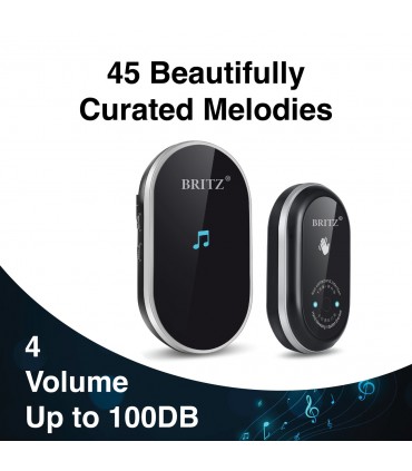 Britz K639AC Wireless Contactless Door Bell - Black