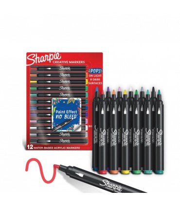 Sharpie Water Based Creative Markers Bullet Tip 12 Pieces - Assorted Bullet