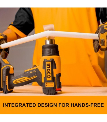 Ingco HGLI20035 20V Lithium-Ion 300℃/30-550°C Adjustable Temperature Cordless Heat Gun