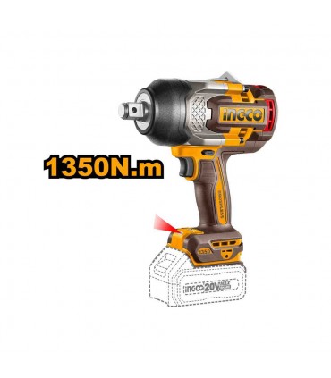 Ingco CIWLI20135 20V Lithium-Ion 5.0 Ah Brushless 3/4" Drive Cordless Impact Wrench Kit