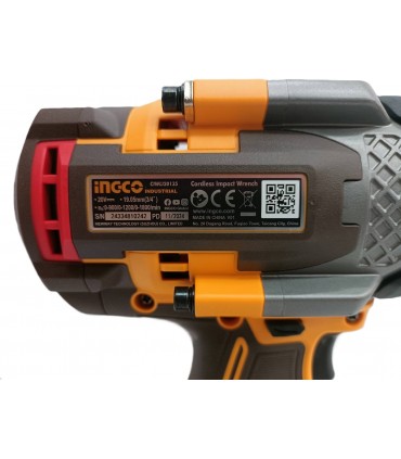 Ingco CIWLI20135 20V Lithium-Ion 5.0 Ah Brushless 3/4" Drive Cordless Impact Wrench Kit