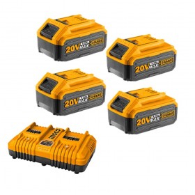 Ingco FBCLI20245 P20S Lithium-Ion 5.0 Ah Battery and Charger Kit