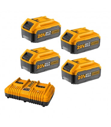 Ingco FBCLI20245 P20S Lithium-Ion 5.0 Ah Battery and Charger Kit