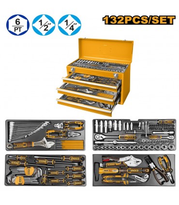 Ingco HTCS221321 132 Pieces Tool Chest