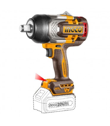 Ingco CIWLI201351 20V Brushless 3/4" Drive Cordless Impact Wrench  - Bare Unit