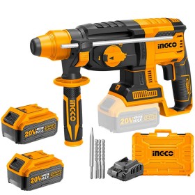 Ingco CRHLI202289 2 x 20V Lithium-Ion 4.0 Ah 2.5 J Cordless Rotary Hammer Drill Kit
