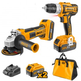 Ingco Ckli2009 20 V Cordless Drill and Angle Grinder Combo Set