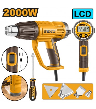 Ingco HG200058 2000W LCD Display Construction Corded Heat Gun