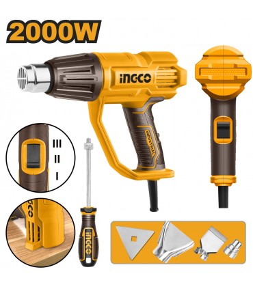 Ingco HG200078 240V Dual Temperature Three Stages Corded Heat Gun