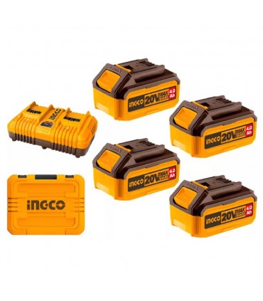 Ingco FBCLI20244 P20S 20V Lithium-Ion Battery And Charger Kit