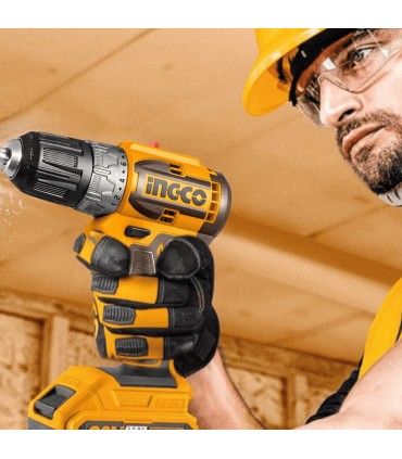 Ingco CKLI20271 2 x 20V Lithium-Ion 2.0 Ah Cordless Drill and Impact Wrench Combo Kit