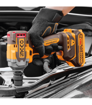 Ingco CKLI20275 20V Lithium-Ion 2.0Ah Cordless Impact Drill and Impact Wrench Combo Kit