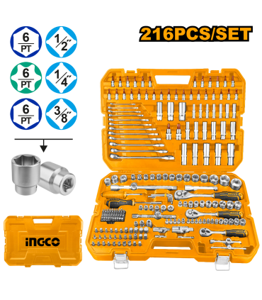 Ingco HKTHP22161 216 Pieces Combination Tools Set
