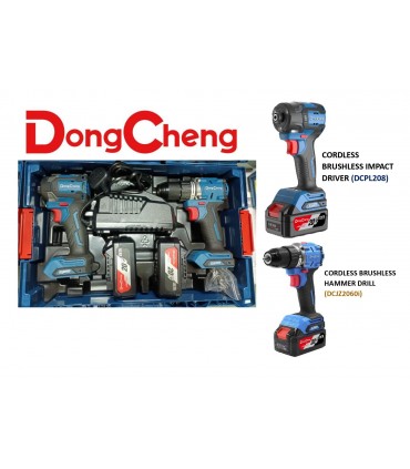 Dong Cheng DCKIT26 Brushless Cordless Driver Drill and Impact Driver Combo Kit