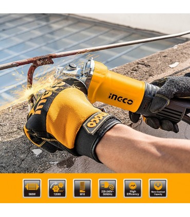 INGCO AG90028 25MM Auxiliary Handle 900W Angle Grinder