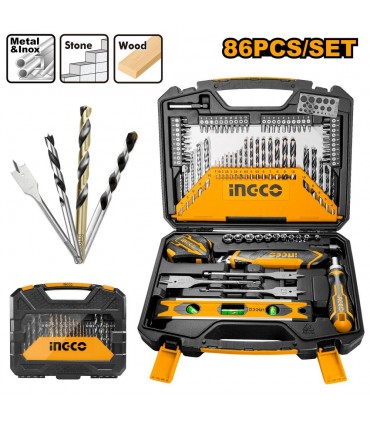 Ingco HKTAC010861 86PCS Drill Bit Hand Tool Set