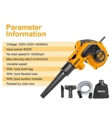 Ingco AB8008 800W Variable Speed Aspirator Blower