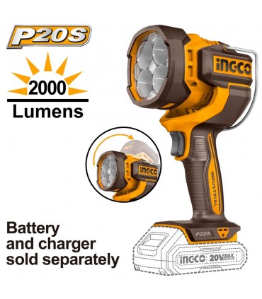 Ingco CWLI2088 20V Cordless 2000 Lumens Work Lamp - Bare Unit