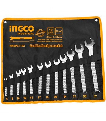 Ingco HKSPA1143 12Pcs Combination Spanner Set