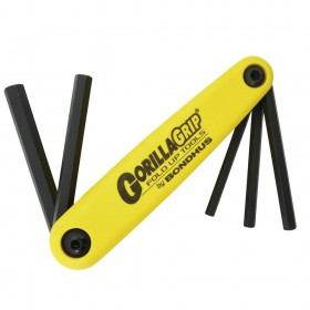 Bondhus HF5 GorillaGrip Fold Ups ProGuard Folding 3/16 to 3/8" in Hex Key Set - Yellow/Black