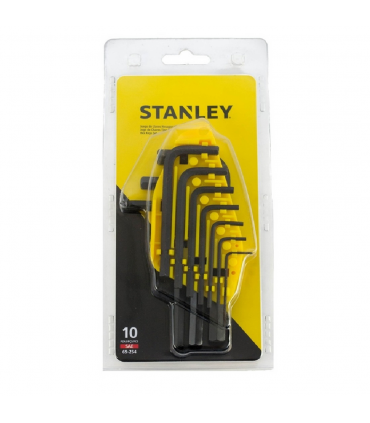 Stanley 69-254 Allen Hexagonal Short Key Set - 10 Pieces