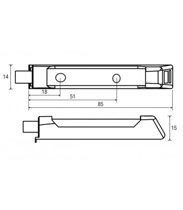 ecoWare ML140 Magnet Spring Catch With Cover - Grey