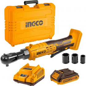 Ingco CDRLI2060152 20V 3/8" Drive Cordless Ratchet Wrench With Charger