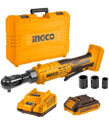 Ingco CDRLI2060152 20V 3/8" Drive Cordless Ratchet Wrench With Charger