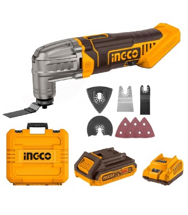Ingco CMLI20228 20V Lithium-Ion 2.0 Ah Variable Speed Cordless Multi Tool