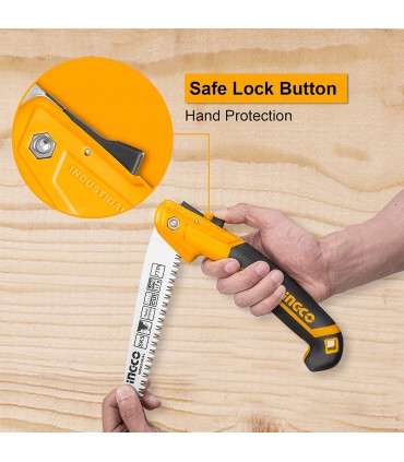 Ingco HFSW1806 180mm Triple Teeth Hand Protection Function Folding Saw