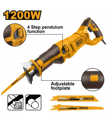 Ingco RS12001 1200W Variable Speed Control Corded Reciprocating Saw